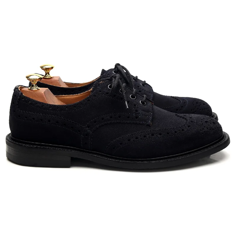 Waterproof Snow Boots 'Bourton' Navy Blue Suede Derby Brogue UK 9
