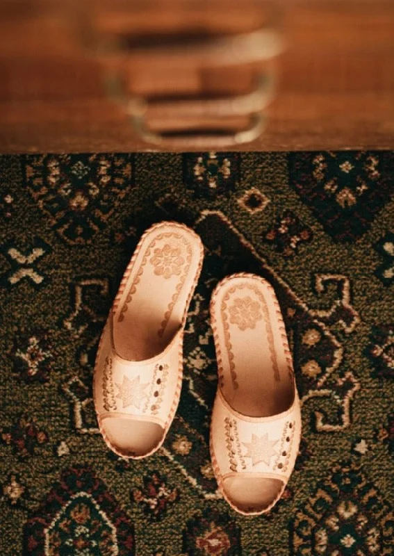 Slip-On Sneakers Collection Open Toe Leather Star Mules