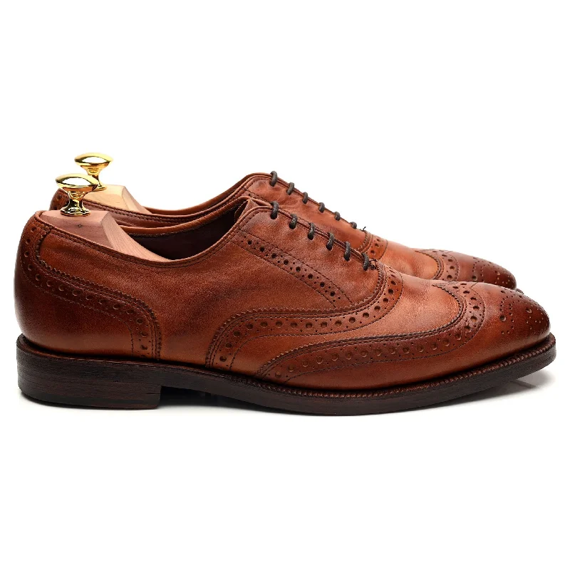 Leather Casual Shoes 'Jefferson' Tan Brown Leather Oxford Brogues UK 8 US 8.5 E