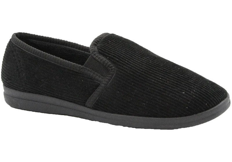 Comfortable Loafers For Work Grosby Blake 2 Mens Black Comfortable Indoor Slippers