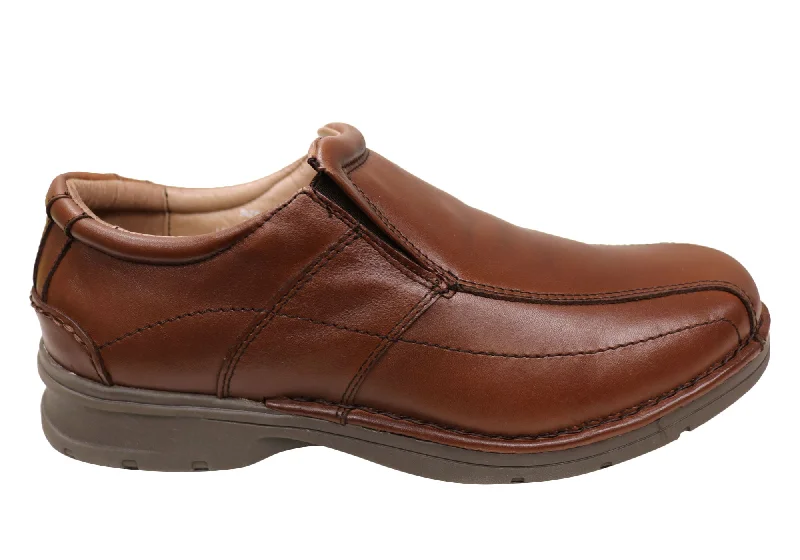 Outdoor Shoes Collection Slatters Lismore Mens Leather Extra Wide Fit Comfortable Slip On Shoes