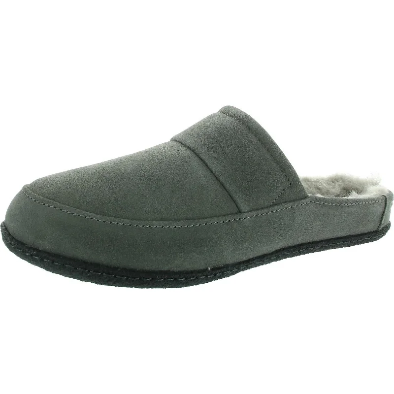 Formal Dress Footwear Falcon Ridge II Scuff Mens Faux Fur Lined Suede Scuff Slippers