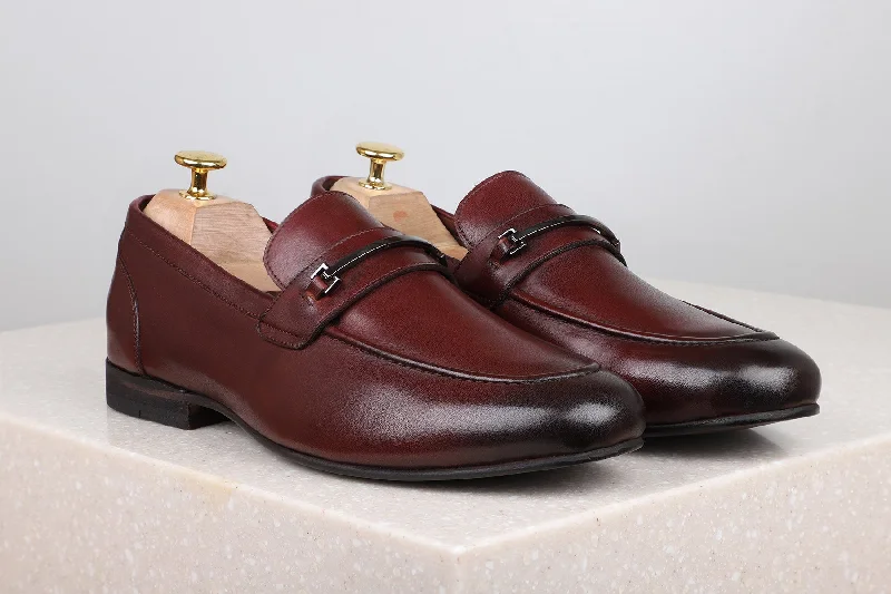 Comfortable Athletic Shoes Formal Slippons-Bordo