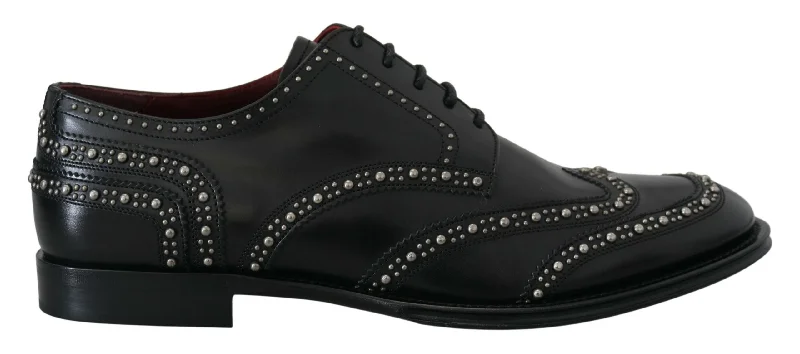 Comfortable Sandals For Summer Dolce & Gabbana Elegant Studded  Derby Men's Shoes