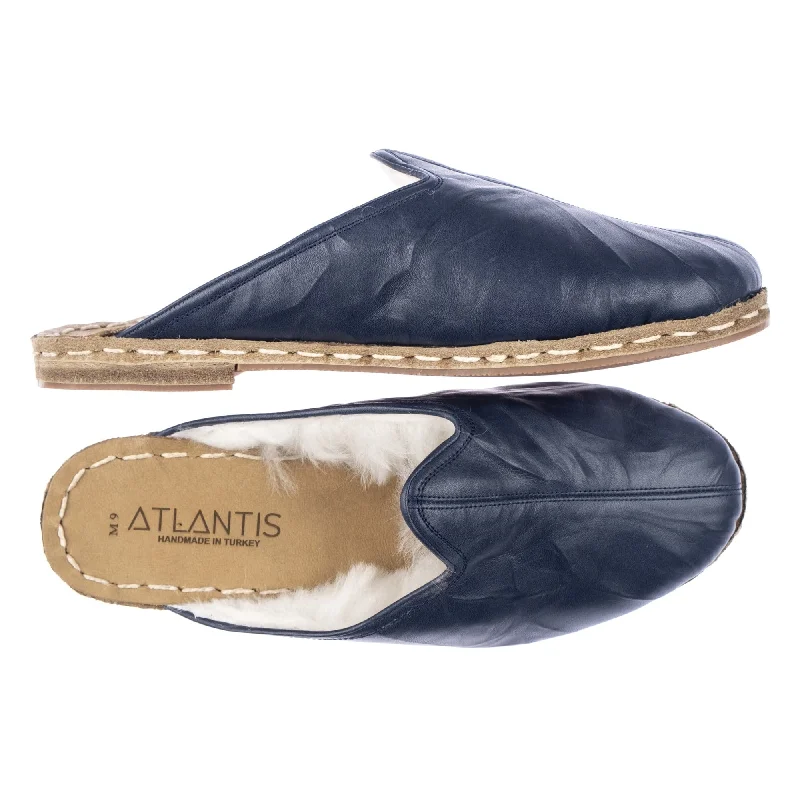 Cozy Winter Shoes Men's Navy Shearlings