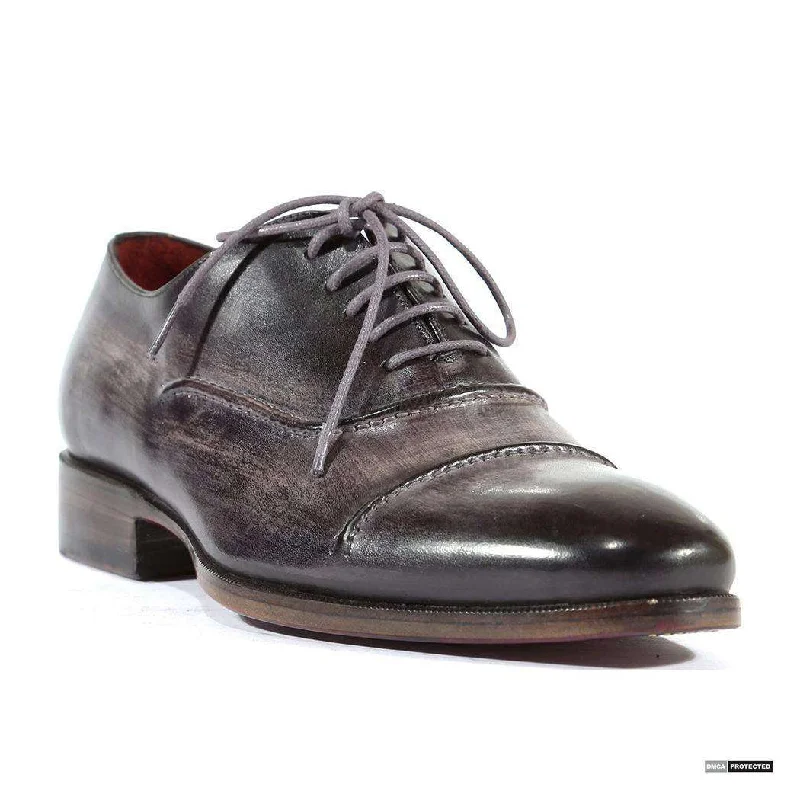 Casual Snow Shoes Paul Parkman Handmade Designer Shoes Men's Handmade Stitched Upper Captoe Black & Gray Oxfords (PM1106) Casual Snow Shoes Paul Parkman Handmade Designer Shoes Men's Handmade Stitched Upper Captoe Black & Gray Oxfords (PM1106)