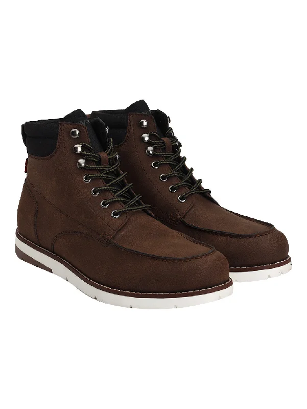 Formal Sports Shoes Men's Brown Solid Boots