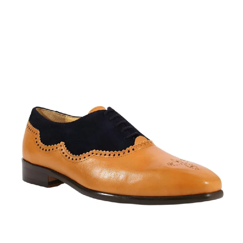 Summer Sports Shoes Emilio Franco Italian Men's Designer Shoes Camel / Blue Leather and Suede Oxfords (EFS1003) Summer Sports Shoes Emilio Franco Italian Men's Designer Shoes Camel / Blue Leather and Suede Oxfords (EFS1003)