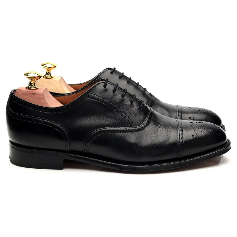 Trendy Sports Sneakers 'Kelmarsh' Black Leather Oxford Brogue UK 7 F