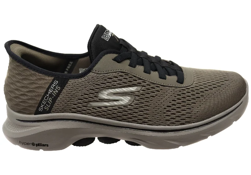 Designer Hiking Boots Skechers Mens Slip Ins GOwalk 7 Free Hand 2 Comfortable Shoes
