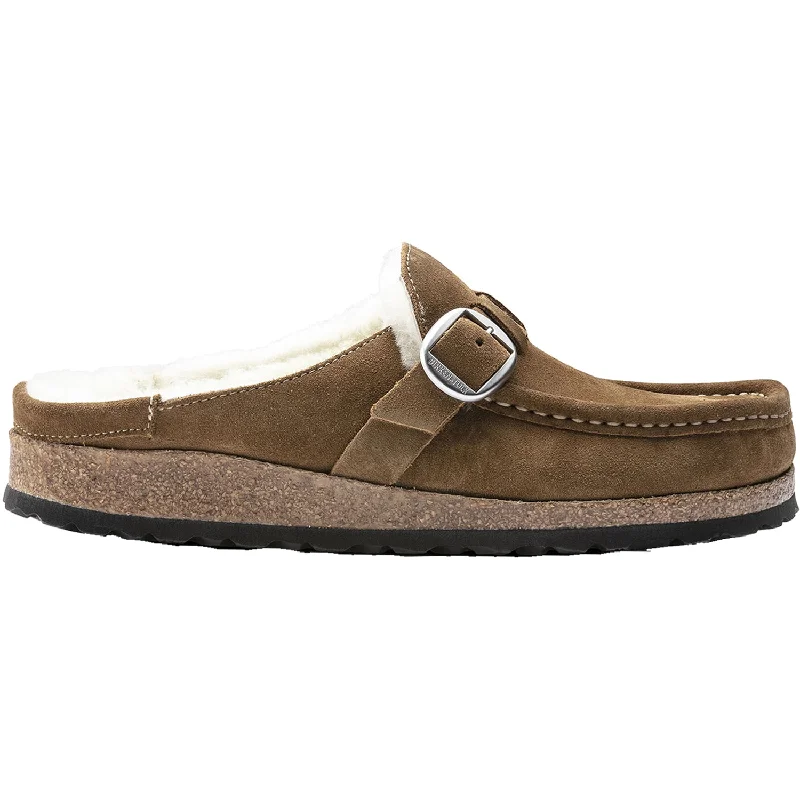 Comfortable Platform Shoes Women's Birkenstock Buckley Shearling Tea Suede