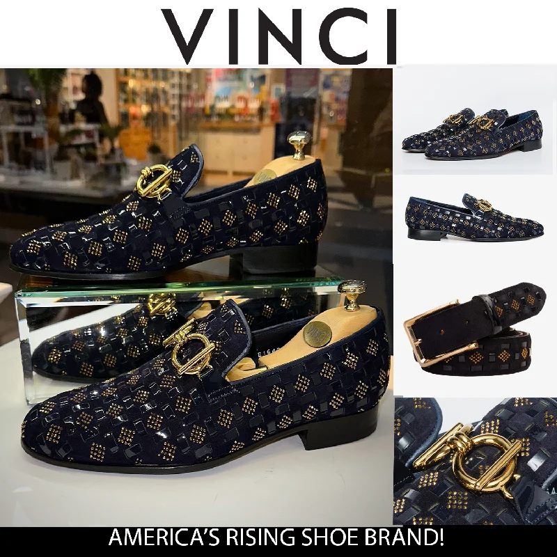 Comfortable Flats For Work The Vicino Shoe Navy Blue Bit Dress Loafer Men Shoe
