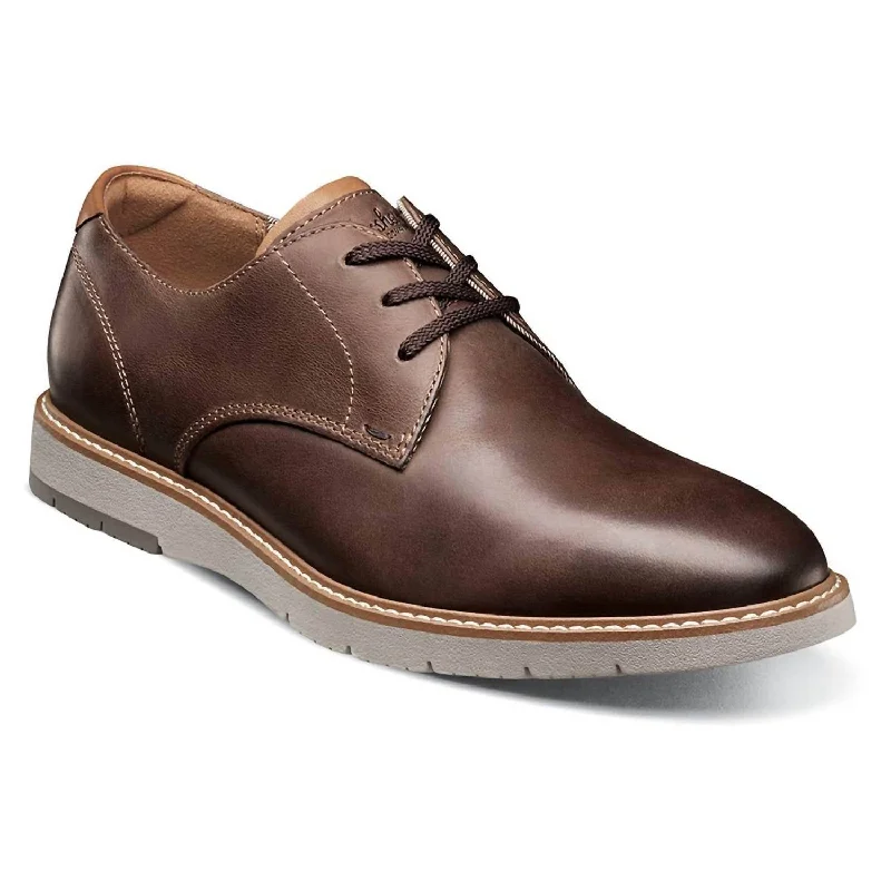 Stylish Casual Footwear Men's Vibe Plain Toe Oxford Shoes - Medium Width In Brown