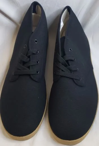 Classic Hiking Footwear Roman -- Black Canvas Hi Top Oxford -- Black