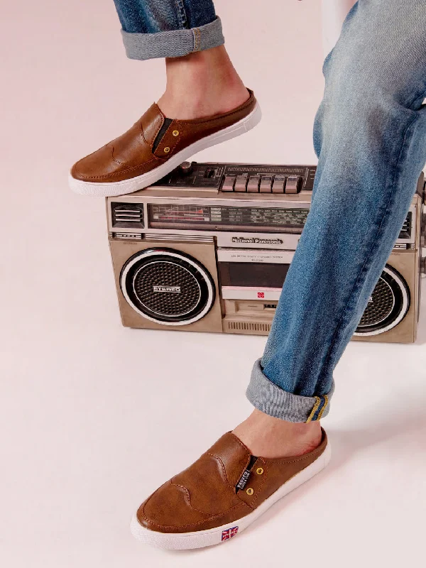 Vintage Sneakers Collection Men Brown Casual Slip-On Shoes