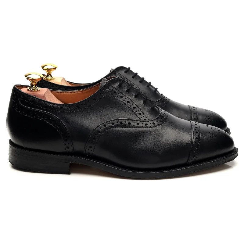 Chic High Heels Collection 'Cambridge' Black Leather Oxford Brogues UK 7.5