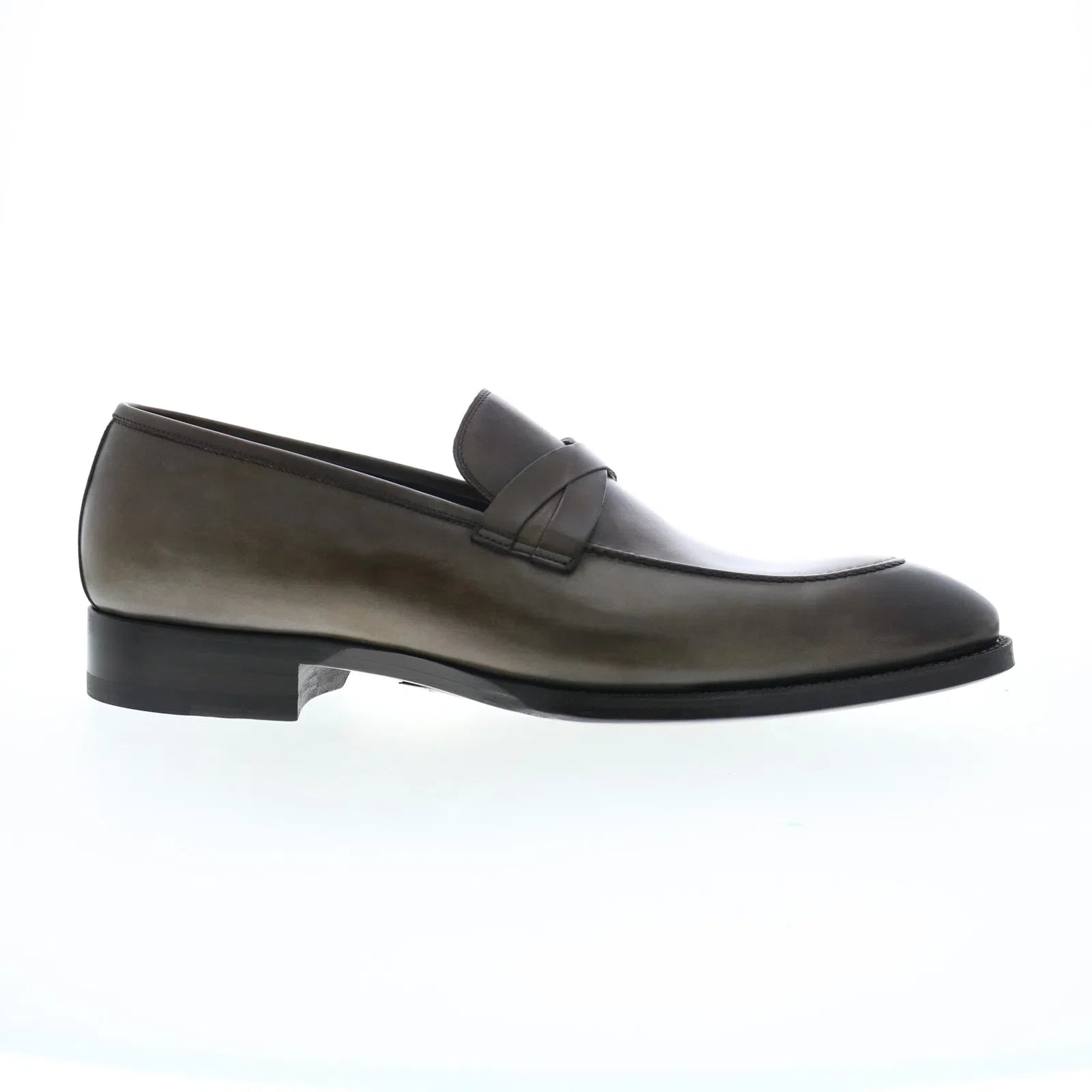 Comfortable Loafers For Work Di Bianco Siena Deco SBP897 Mens Gray Leather Loafers & Slip Ons Penny Shoes