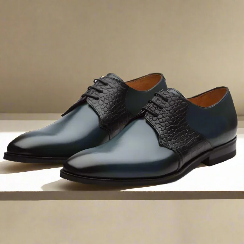 Stylish Casual Footwear Mormont Navy Blue Black Exotic Derby