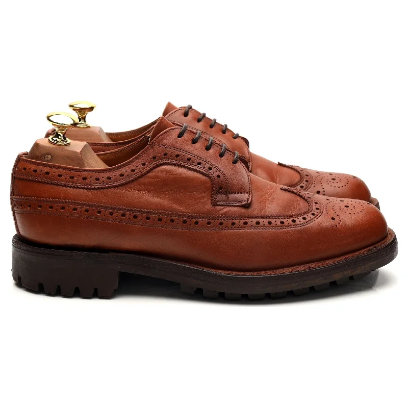 Comfortable Winter Sandals 'Keswick' Tan Brown Leather Derby Brogues UK 6 G
