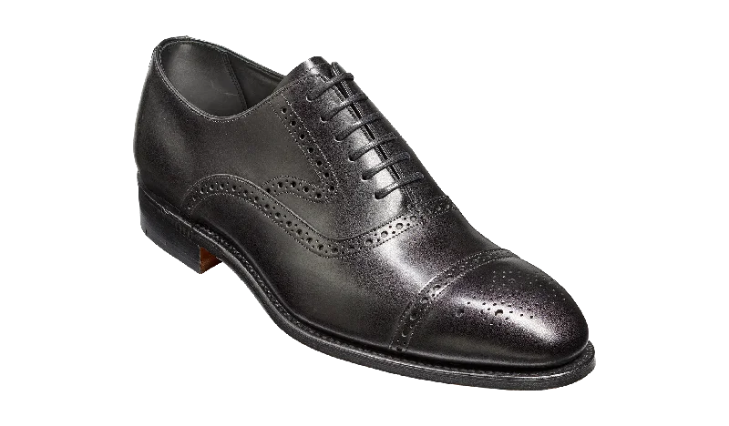Running Shoes For Men Barker Lerwick Classic semi brogue Oxford Shoe - Black Calf