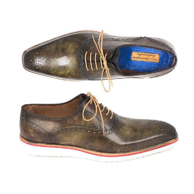 Classic Hiking Footwear Paul Parkman Handmade Designer Shoes Smart Casual Oxfords Designer Shoes For Men Army Green (PM5308) Classic Hiking Footwear Paul Parkman Handmade Designer Shoes Smart Casual Oxfords Designer Shoes For Men Army Green (PM5308)
