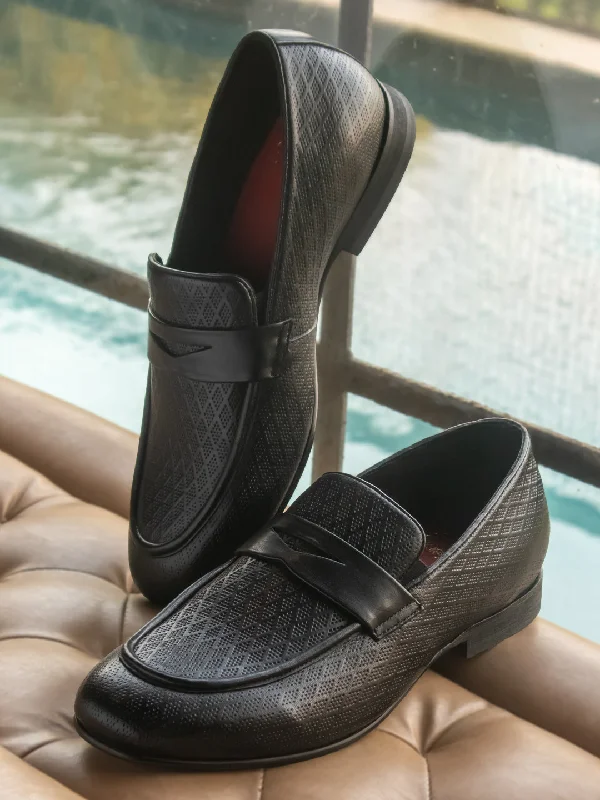 Stylish Sneakers For Running Formal Slippons-Black
