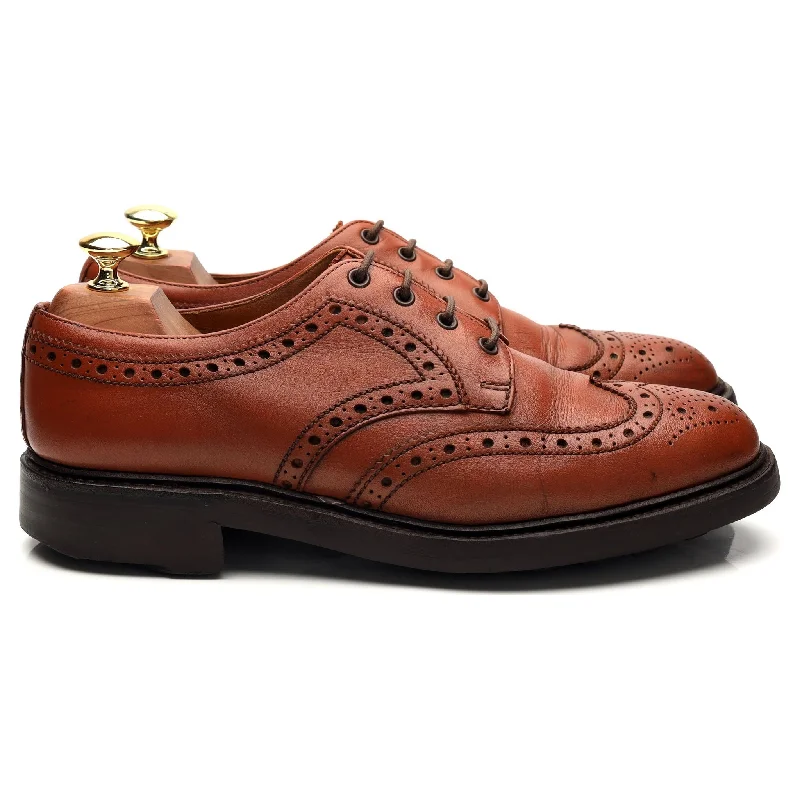 Warm Hiking Boots 'Angus' Tan Brown Leather Derby Brogues UK 8 EX