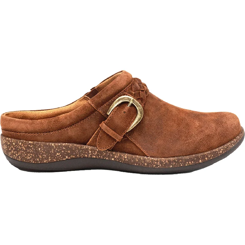 Comfortable Hiking Sandals Women's Aetrex Libby Tobacco Suede