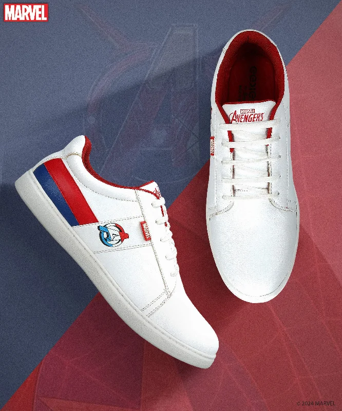 Classic Hiking Boots Marvel Men's White Casual Sneakers | Cushioned & Lace up Outdoor Style