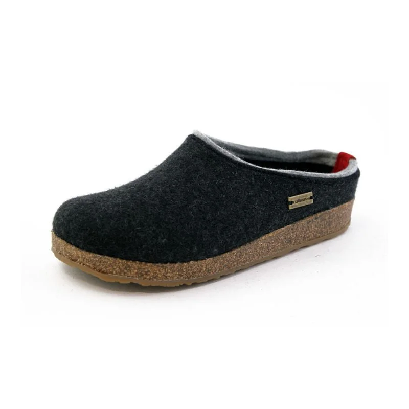 Designer Hiking Boots Haflinger Grizzly Kris Charcoal Unisex Slippers