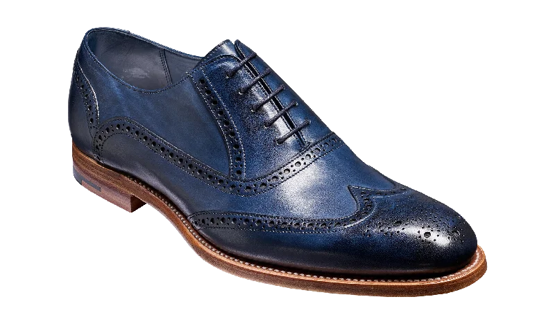 Formal Leather Shoes Valiant - Navy Hand Painted