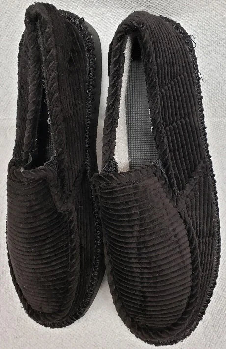 Formal Leather Shoes Soner -- Men's Corduroy Slipper -- Black