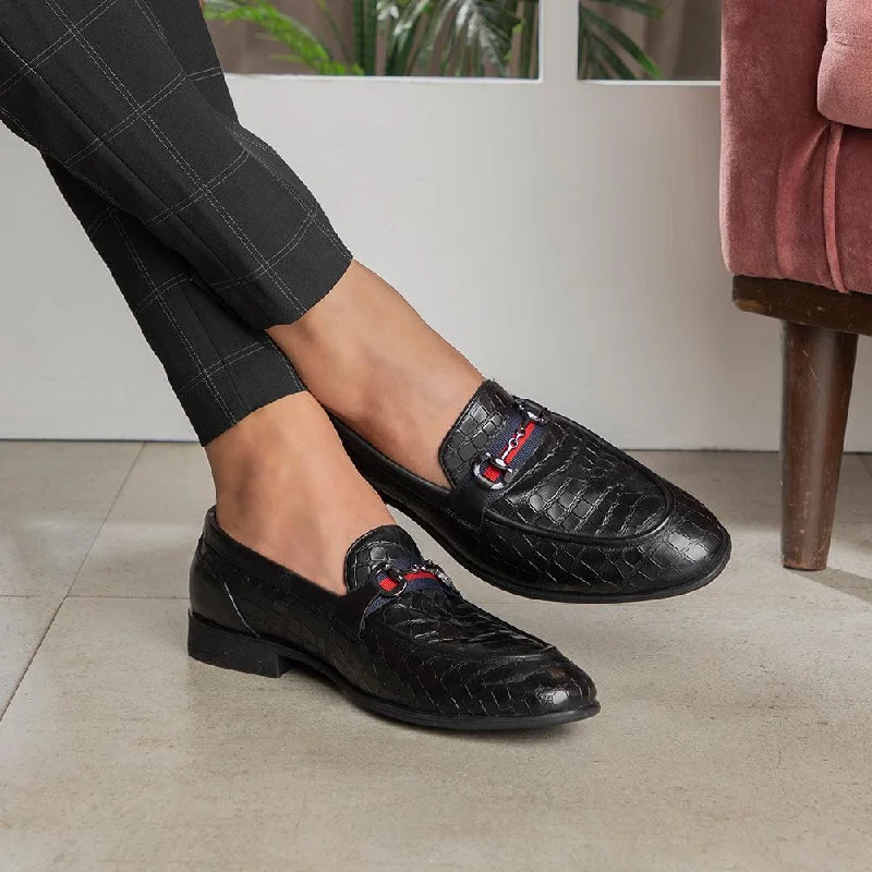 Comfortable Flats For Work The Sweden Black Men's Leather Loafers Tresmode