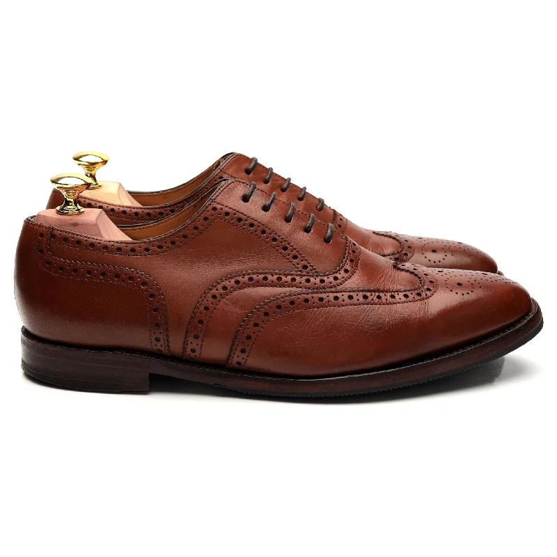 Warm Hiking Boots 1880 'Buckingham' Tan Brown Leather Oxford Brogue UK 7 F