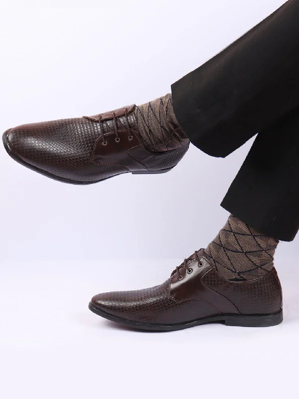Best Winter Sneakers Men Brown Pattern Design Formal/Office Lace Up Shoes