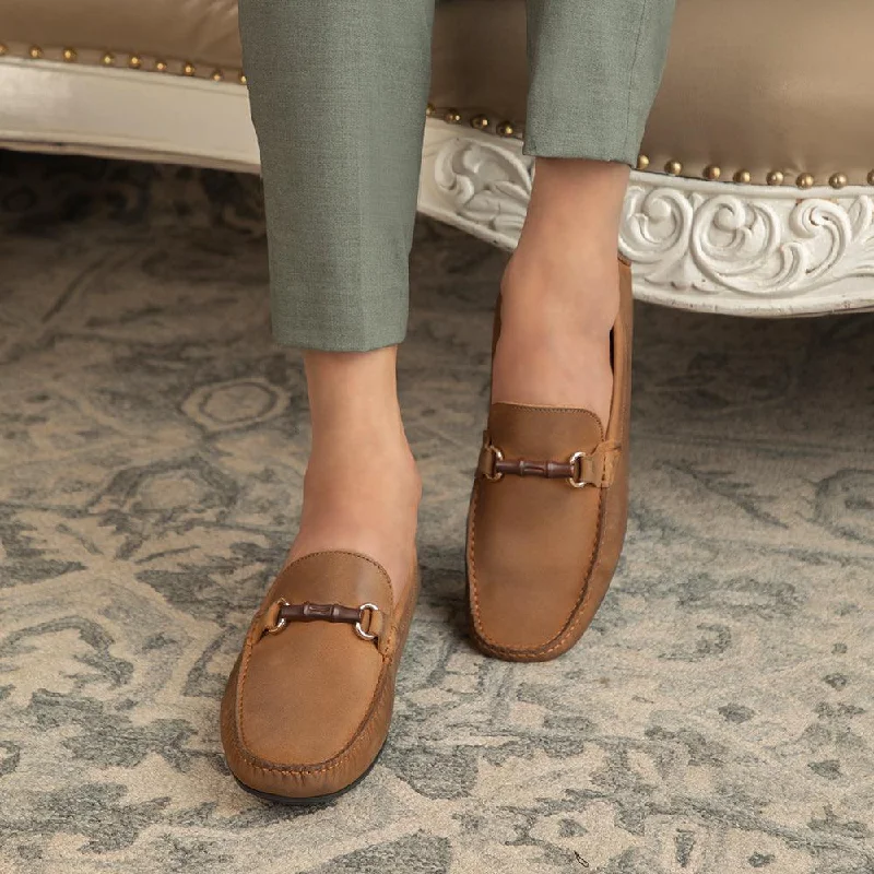Fashionable Loafers For Sale The Monize Tan Men's Leather Driving Loafers Tresmode
