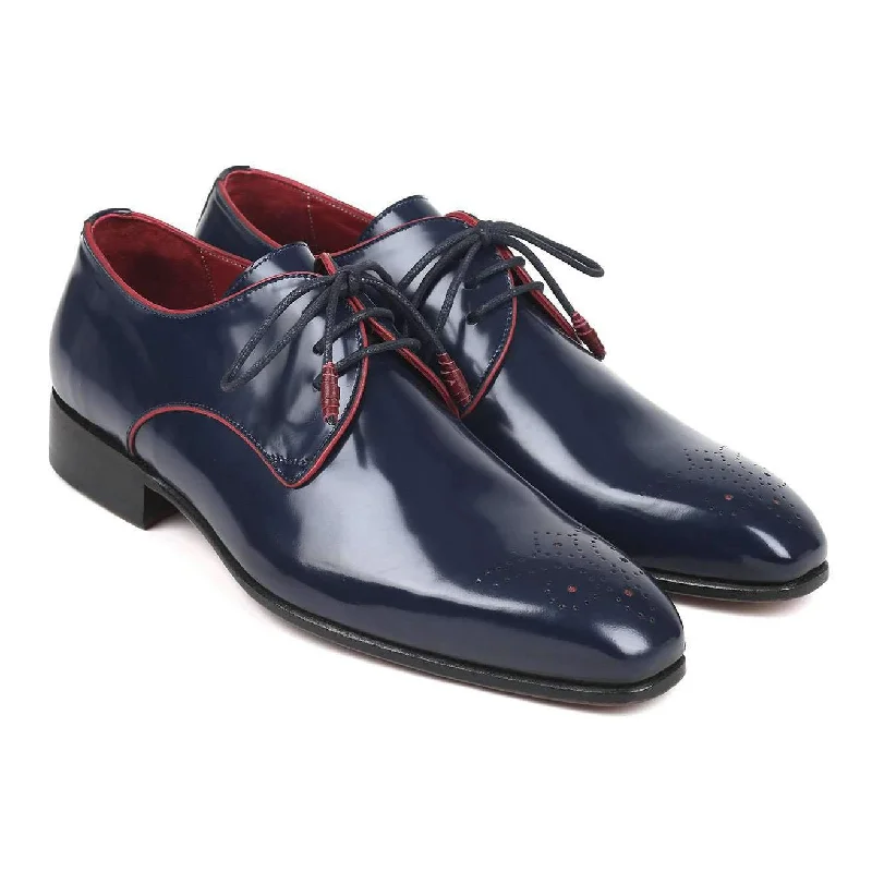 Comfortable Work Sneakers Paul Parkman Men's Navy Calf-Skin Leather Medallion Toe Derby Oxfords 57RG27 (PM6135) Comfortable Work Sneakers Paul Parkman Men's Navy Calf-Skin Leather Medallion Toe Derby Oxfords 57RG27 (PM6135)