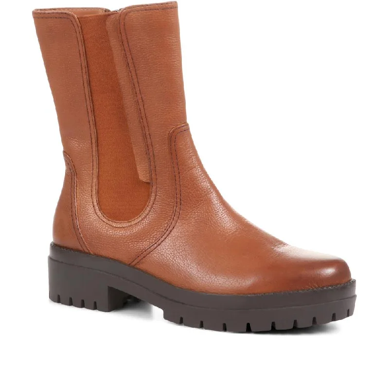 Stylish Work Sneakers Santina Long Leather Chelsea Boots - SANTINA / 322 838