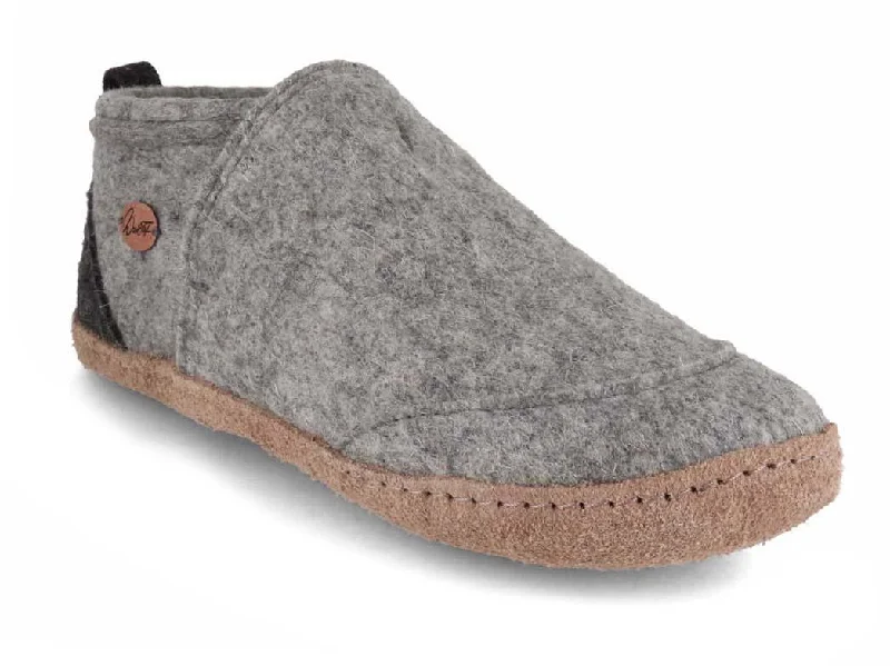 Comfortable Work Sneakers WoolFit® ankle high Felt Slippers | Taiga, light gray