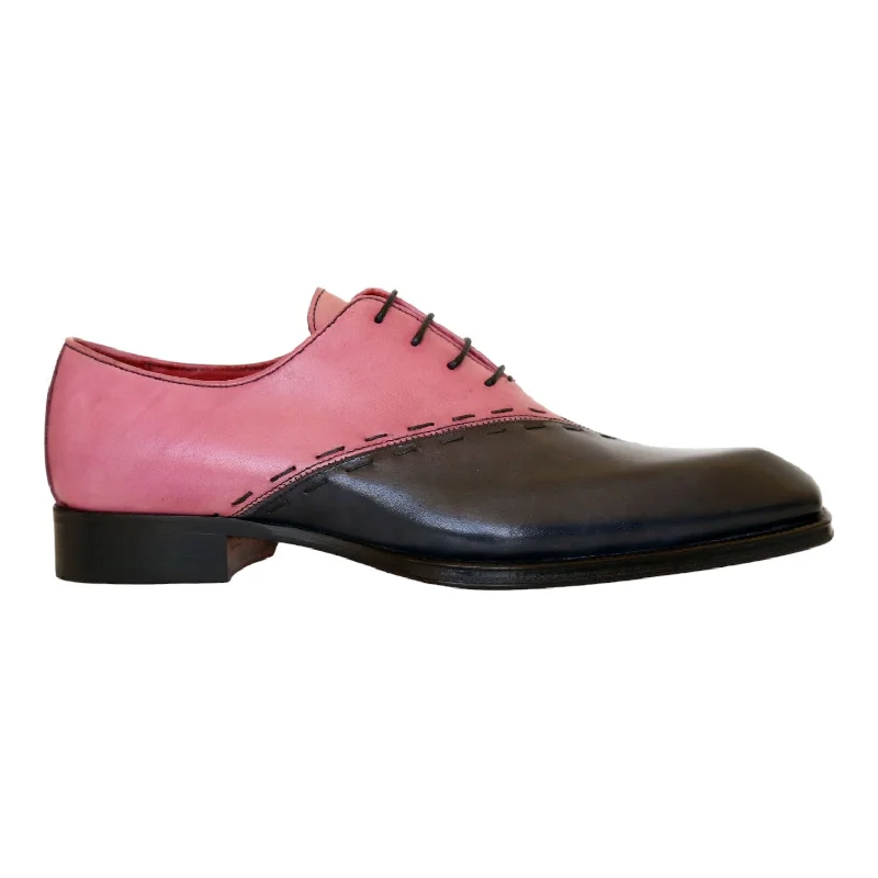 High Fashion Footwear Emilio Franco Aristide Men's Shoes Gray/Pink Calf-Skin Leather Oxfords (EF1238) High Fashion Footwear Emilio Franco Aristide Men's Shoes Gray/Pink Calf-Skin Leather Oxfords (EF1238)