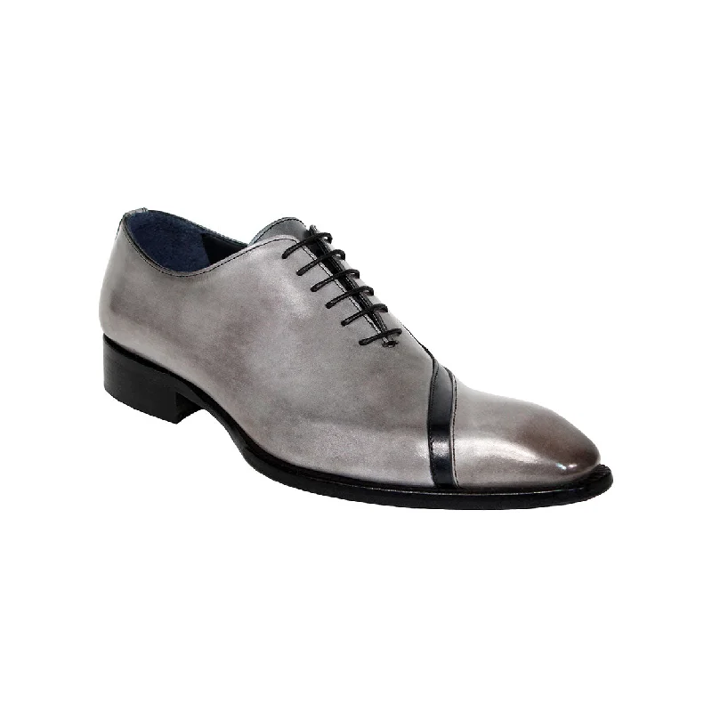 Luxury Leather Sneakers Duca Torre Men's Shoes Light Grey/Black Calf-Skin Leather Oxfords (D1116) Luxury Leather Sneakers Duca Torre Men's Shoes Light Grey/Black Calf-Skin Leather Oxfords (D1116)