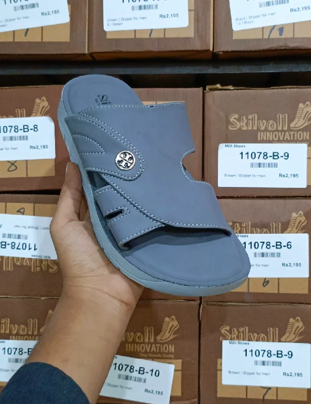 Leather Casual Shoes Gray | medicated soft imported slippers