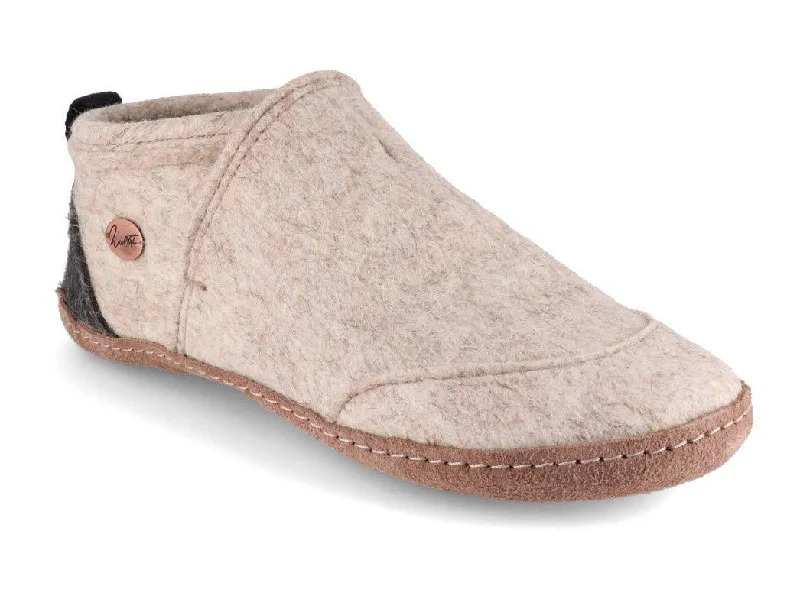 Fashionable Sneakers Collection WoolFit® ankle high Felt Slippers | Taiga, beige