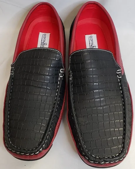 Outdoor Sneakers Collection Noah -- Men's Moccasin Casual Slip-on -- Black/Red