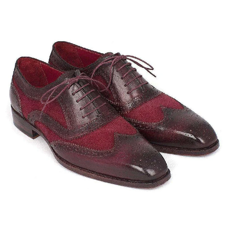 Outdoor Sneakers Collection Paul Parkman Handmade Designer Shoes Suede & Calfskin Men's Wingtip Oxfords Bordeaux (PM5402) Outdoor Sneakers Collection Paul Parkman Handmade Designer Shoes Suede & Calfskin Men's Wingtip Oxfords Bordeaux (PM5402)