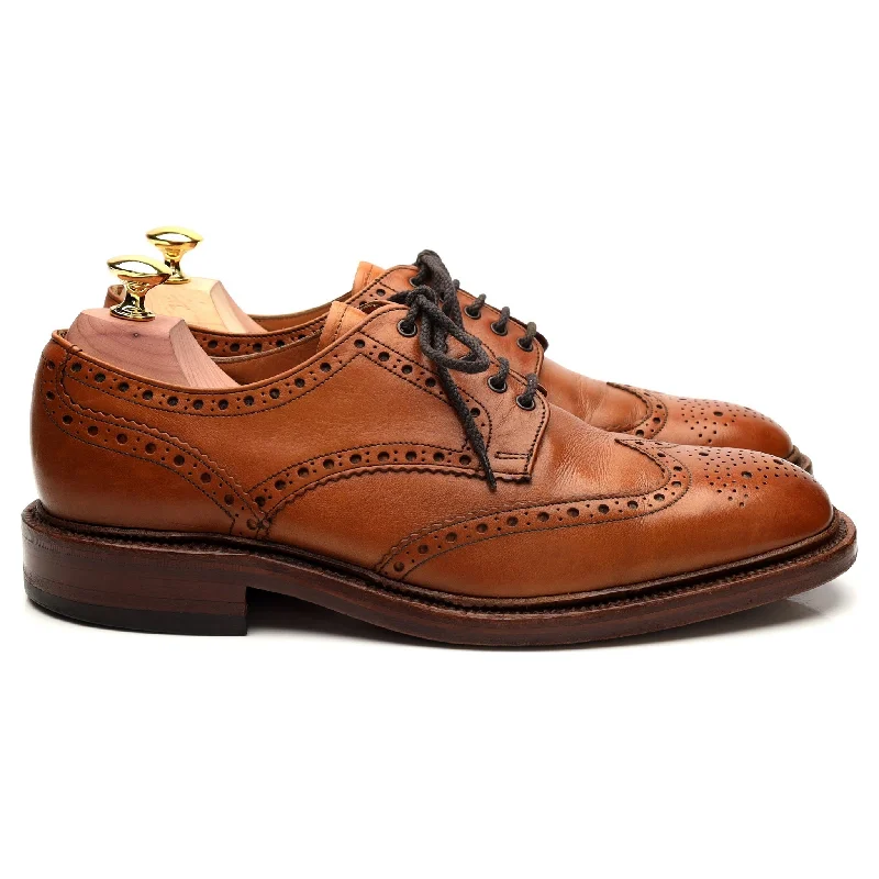 Comfortable Hiking Sandals 1880 'Chester 2' Tan Brown Leather Derby Brogues UK 7.5 F