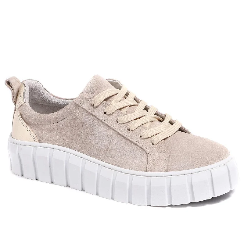 Comfortable Winter Sandals Stefani Leather Platform Trainers - STEFANI / 323 701