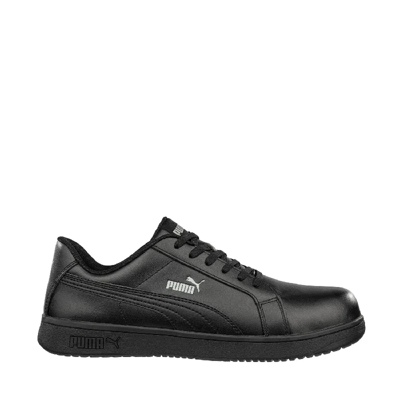 Comfortable Hiking Shoes Iconic Leather Low Men's Composite-Toe Shoe Black