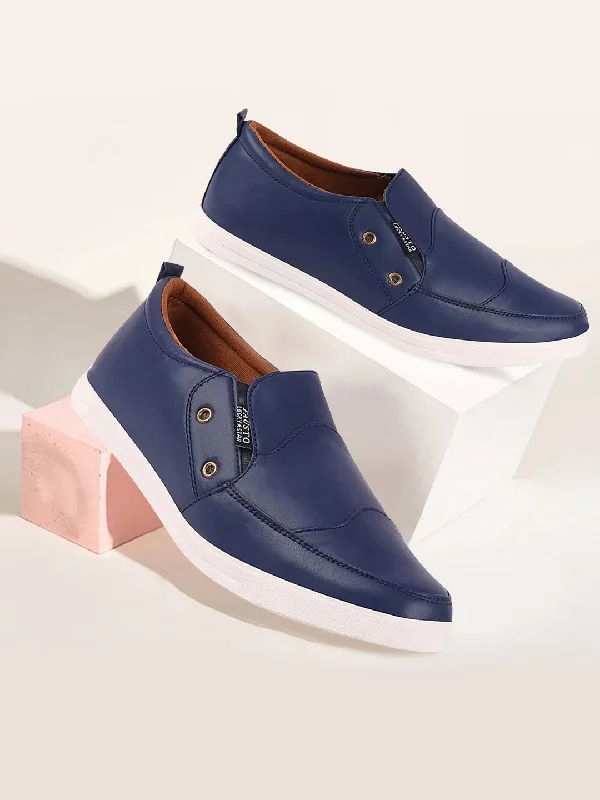 Casual Sandals Collection Men Blue Casual Slip-On Loafers