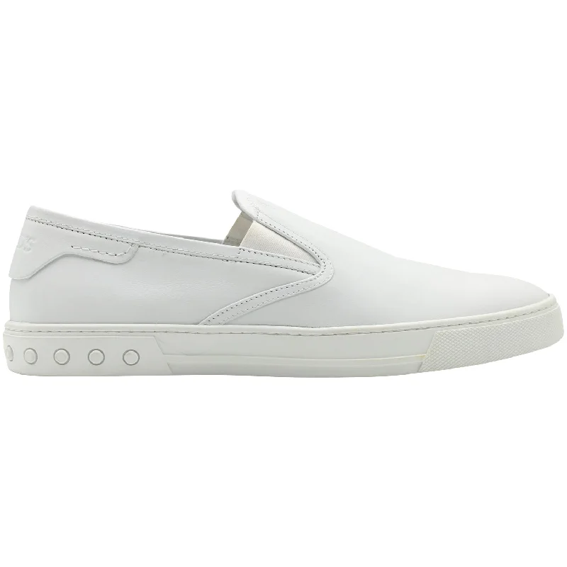 Casual Sports Footwear Tods Pantofola Slip-on Loafers in White Leather